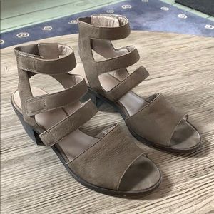 Grey Eileen Fisher strapped sandals